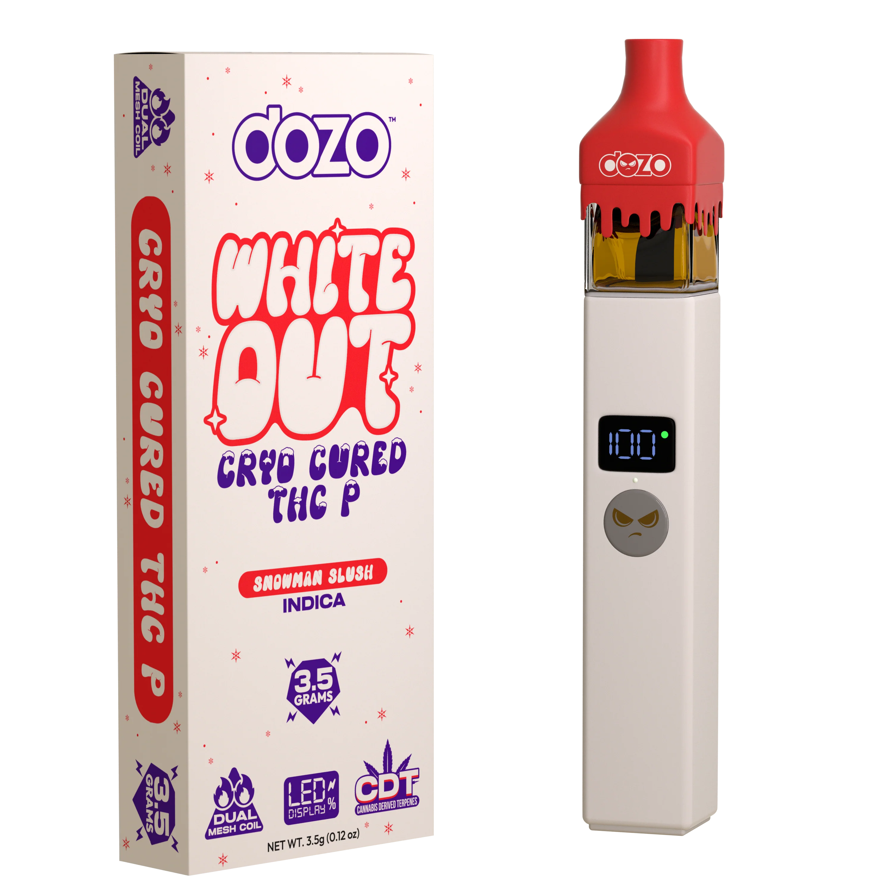 3.5g Dozo White-Out Disposable: Avalanche Kush (Hybrid) - Image 3
