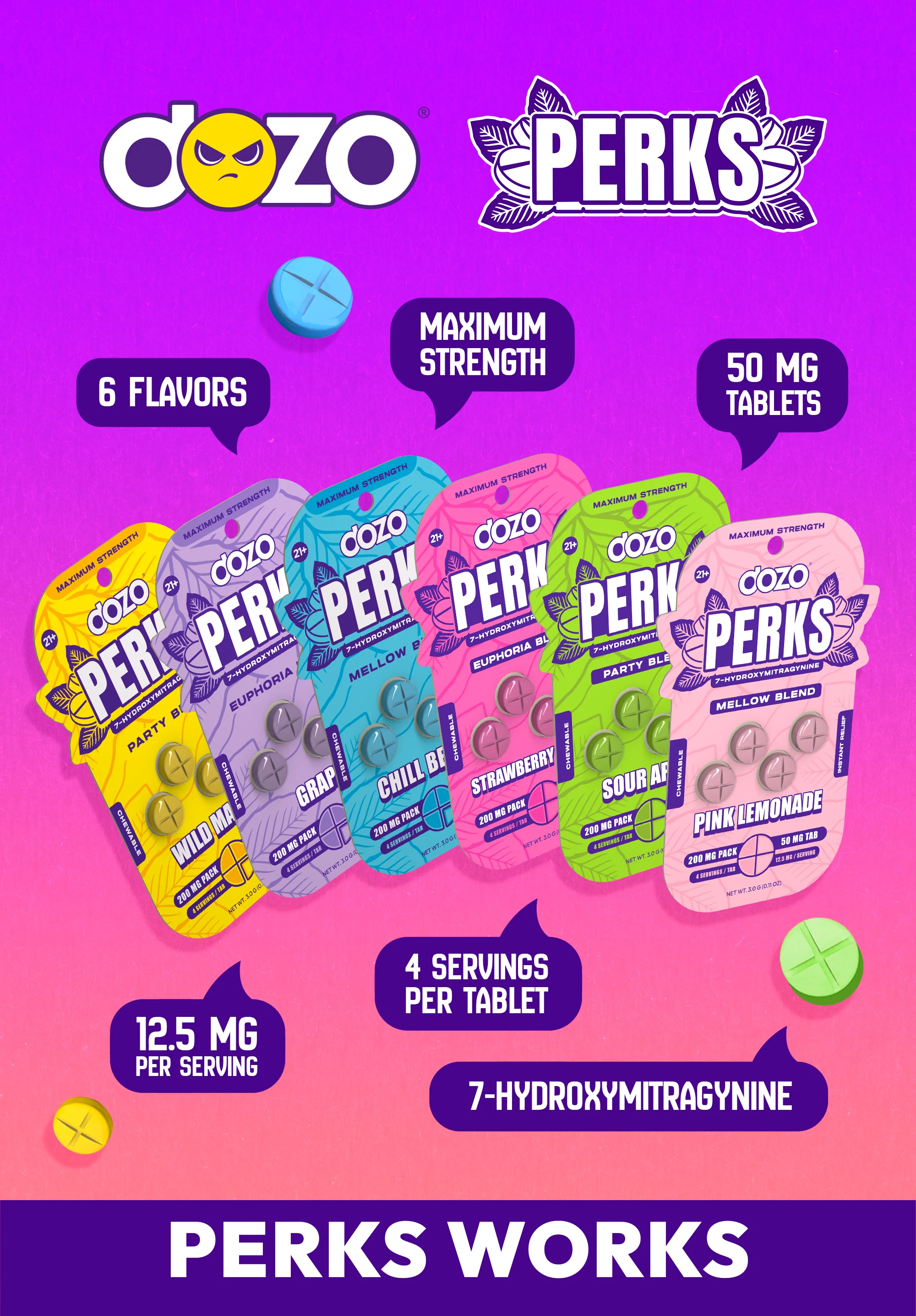 4ct 50mg Dozo PERKS 7-HYDROXYMITRAGYNINE | NEW FLAVORS - Image 5