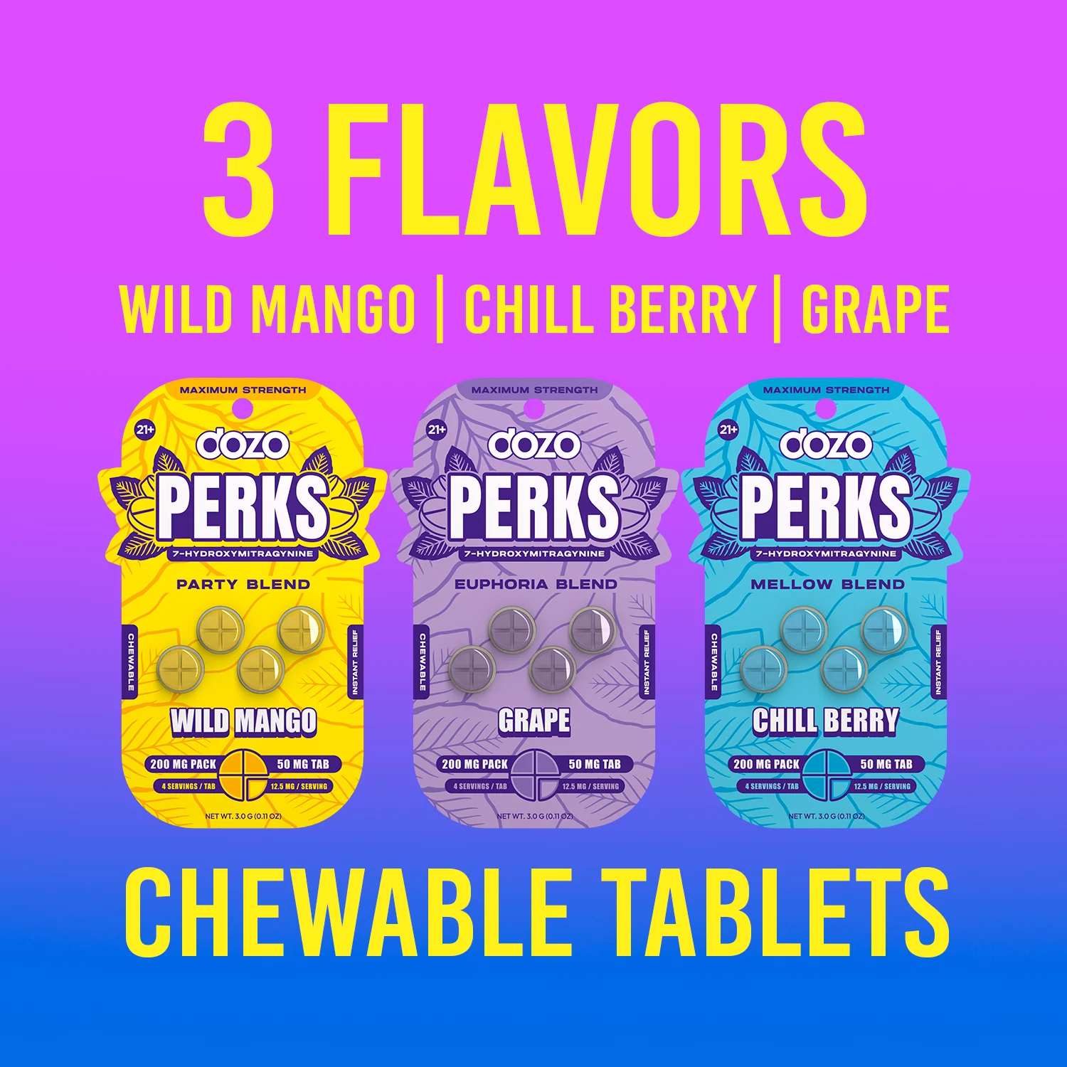 4ct 50mg Dozo PERKS 7-HYDROXYMITRAGYNINE | GRAPE (EUPHORIA BLEND) - Image 3