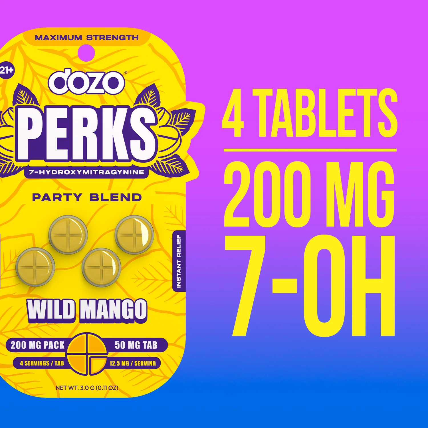 4ct 50mg Dozo PERKS 7-HYDROXYMITRAGYNINE | GRAPE (EUPHORIA BLEND) - Image 5